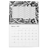Zwart-wit geometrisch artikel 20 kalender (Feb 2027)