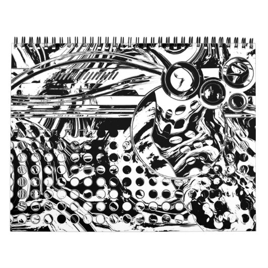 Zwart-wit geometrisch artikel 20 kalender (Hoes)