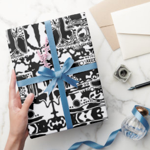 Zwart-wit Geometrisch artikel 25 Cadeaupapier