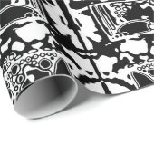 Zwart-wit Geometrisch artikel 25 Cadeaupapier (Rol Hoek)