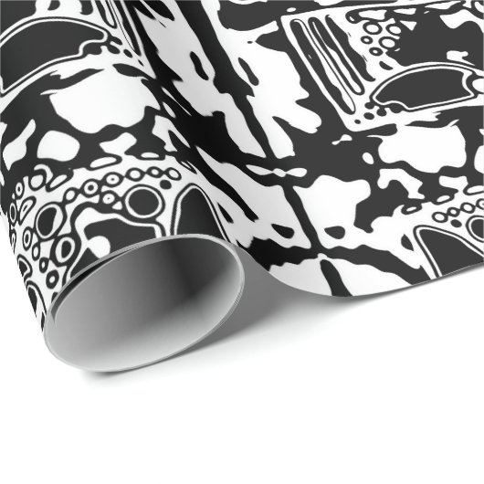 Zwart-wit Geometrisch artikel 25 Cadeaupapier (Rol Hoek)