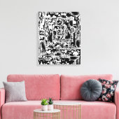 Zwart-wit Geometrisch artikel 25 Canvas Afdruk (Insitu (Woonkamer))