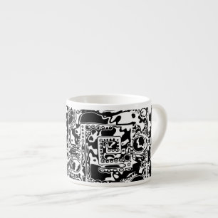 Zwart-wit Geometrisch artikel 25 Espresso Kop