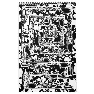 Zwart-wit Geometrisch artikel 25 Kalender