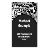 Zwart-wit Geometrisch artikel 25 Magnetisch Visitekaartje (Voorkant Verticaal)