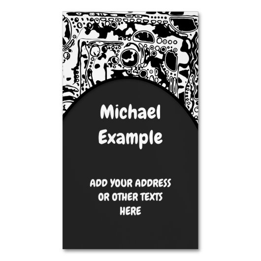 Zwart-wit Geometrisch artikel 25 Magnetisch Visitekaartje (Voorkant Verticaal)