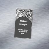 Zwart-wit Geometrisch artikel 25 Magnetisch Visitekaartje (Voorbeeld)