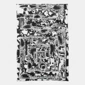 Zwart-wit Geometrisch artikel 25 Theedoek (Verticaal)