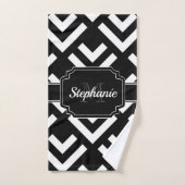 Zwart-wit geometrisch bad handdoek (Handdoek)