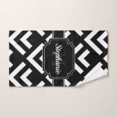 Zwart-wit geometrisch bad handdoek (Handdoek)