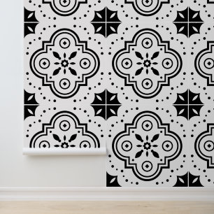 Zwart-wit geometrisch behang