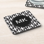 Zwart-wit geometrisch bier onderzetter (Linkerzijde)