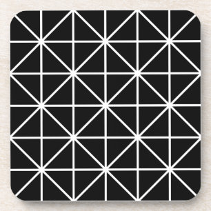 Zwart-wit geometrisch bier onderzetter
