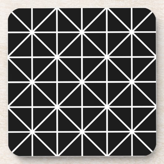Zwart-wit geometrisch bier onderzetter (Voorkant)