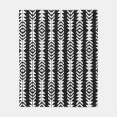 Zwart-wit geometrisch Boho-ontwerp Fleece Deken (Voorkant)