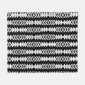 Zwart-wit geometrisch Boho-ontwerp Fleece Deken (Voorkant (Horizontaal))