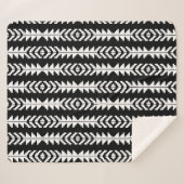 Zwart-wit geometrisch Boho-ontwerp Sherpa Deken (Voorkant (horizontaal))