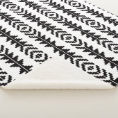 Zwart-wit geometrisch Boho-ontwerp Sherpa Deken (3/4)