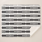 Zwart-wit geometrisch Boho-ontwerp Sherpa Deken (Voorkant (horizontaal))
