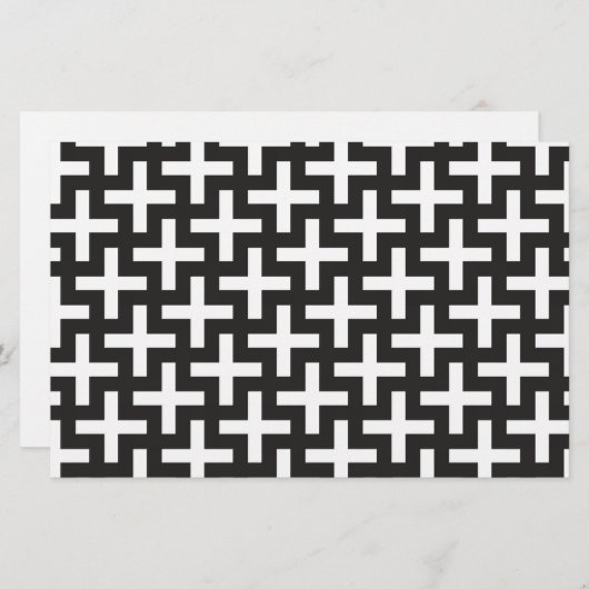 Zwart-wit geometrisch briefpapier (Voorkant / Achterkant)