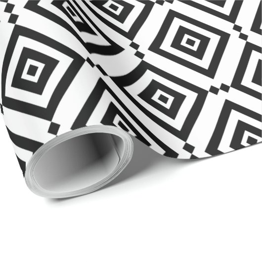 Zwart-wit geometrisch cadeaupapier (Rol Hoek)