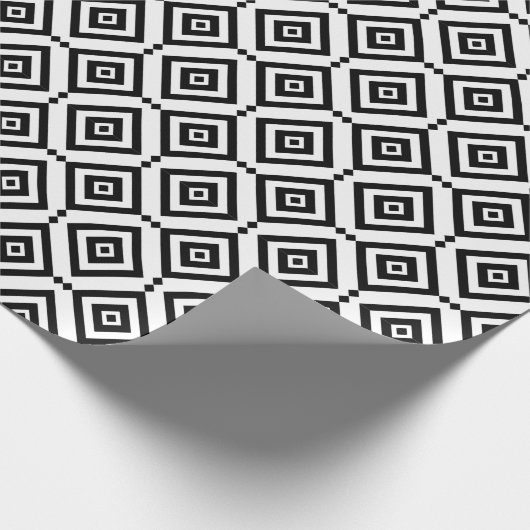 Zwart-wit geometrisch cadeaupapier (Hoek)