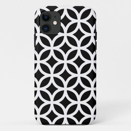 Zwart-wit geometrisch Case-Mate iPhone case (Achterkant)