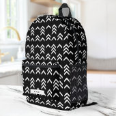 Zwart-wit Geometrisch Chevron Patroon Bedrukte Rugzak