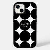 Zwart wit geometrisch cirkelpatroon Case-Mate iPhone case (Achterkant)