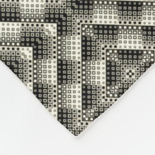 Zwart-wit geometrisch dekbed fleece deken