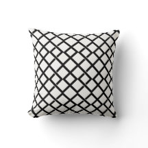 Zwart-wit geometrisch diamant dek kussen