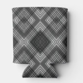 Zwart-wit geometrisch diamantpatroon blikjeskoeler (Achterkant)