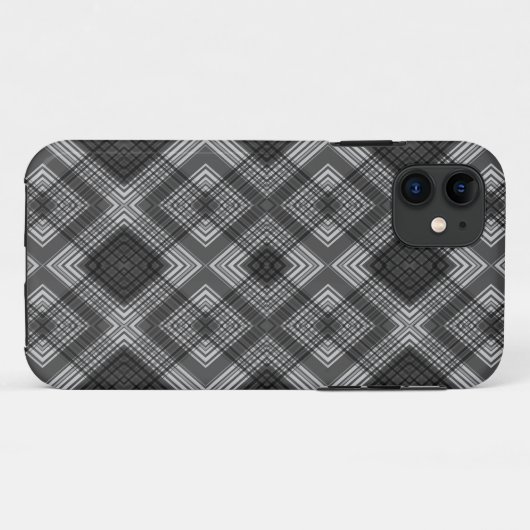 Zwart-wit geometrisch diamantpatroon Case-Mate iPhone case (Achterkant (horizontaal))