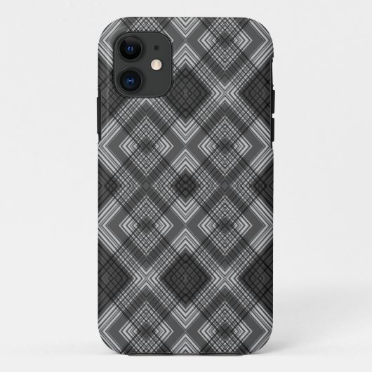 Zwart-wit geometrisch diamantpatroon Case-Mate iPhone case (Achterkant)