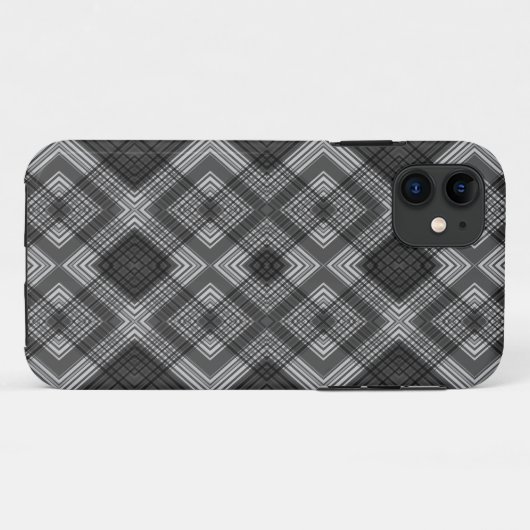 Zwart-wit geometrisch diamantpatroon Case-Mate iPhone case (Achterkant (horizontaal))