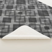 Zwart-wit geometrisch diamantpatroon sherpa deken (3/4)