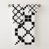 Zwart-wit, geometrisch, eenvoudig, modificeerbaar bad handdoek (Insitu)