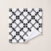 Zwart-wit, geometrisch, eenvoudig, modificeerbaar bad handdoek (Wasdoekje)