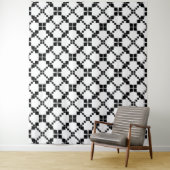 Zwart-wit, geometrisch, eenvoudig, modificeerbaar wandkleed (In situ)