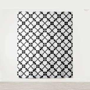Zwart-wit, geometrisch, eenvoudig, modificeerbaar wandkleed