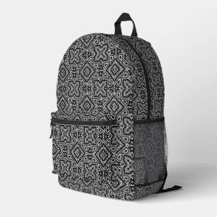 zwart-wit geometrisch etnisch ornament bedrukte rugzak