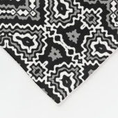 zwart-wit geometrisch etnisch ornament fleece deken (Hoek)