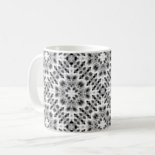 Zwart-wit geometrisch etnisch ornament koffiemok