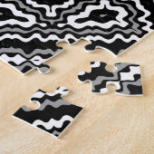 zwart-wit geometrisch etnisch ornament legpuzzel (Zijkant)