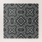 zwart-wit geometrisch etnisch ornament legpuzzel (Horizontaal)