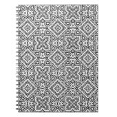zwart-wit geometrisch etnisch ornament notitieboek (Voorkant)