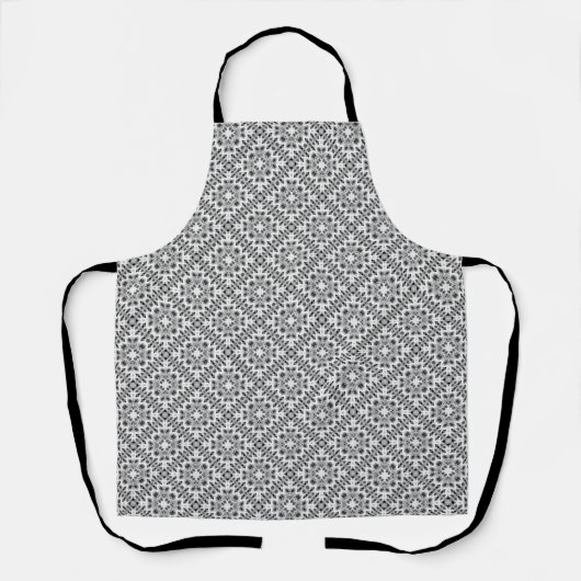 Zwart-wit geometrisch etnisch ornament schort (Voorkant)
