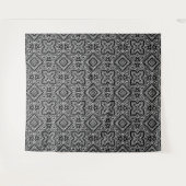 zwart-wit geometrisch etnisch ornament wandkleed (Voorkant (horizontaal))