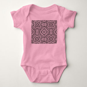 zwart-wit geometrisch etnisch patroon ornament romper