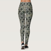 Zwart wit Geometrisch Frans  Fleur de Lis Leggings (Achterkant)